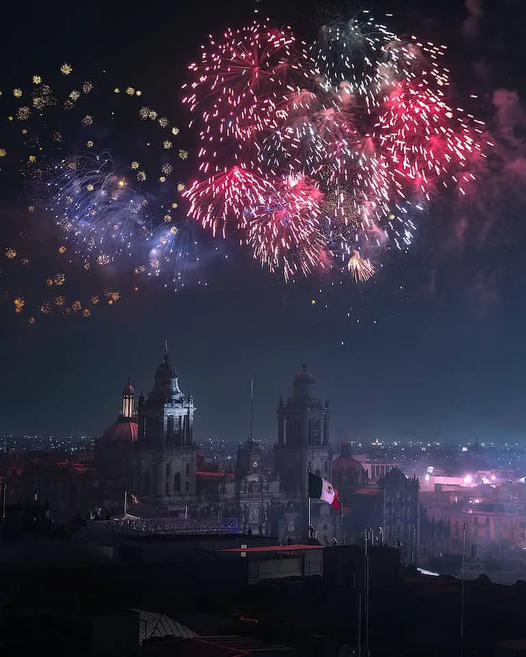 firework display over mexico city